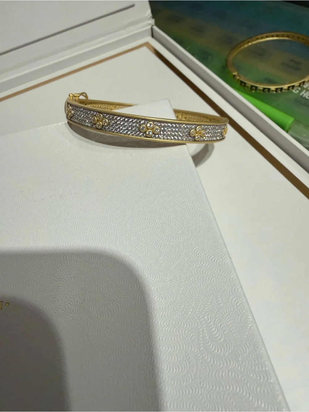 Freida ROTHMAN Signature Brooklyn in Bloom Pave Hinged Bangle